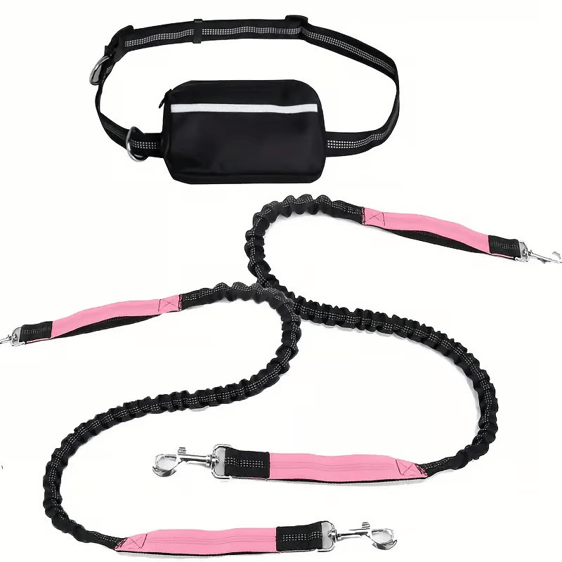 Hands-Free Dog Leash with Shock Absorbers and Storage Pouch