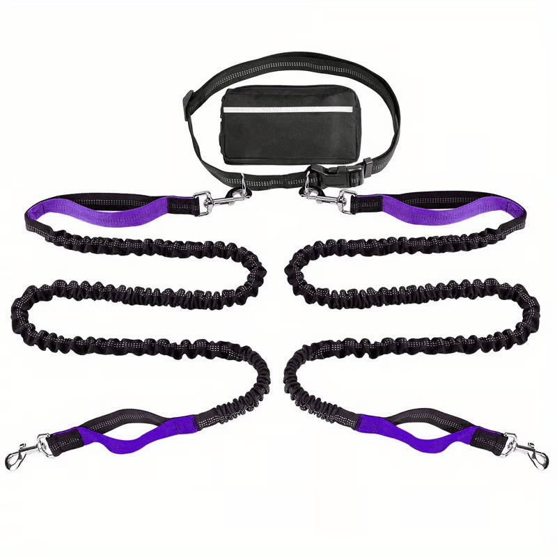 Hands-Free Dog Leash with Shock Absorbers and Storage Pouch