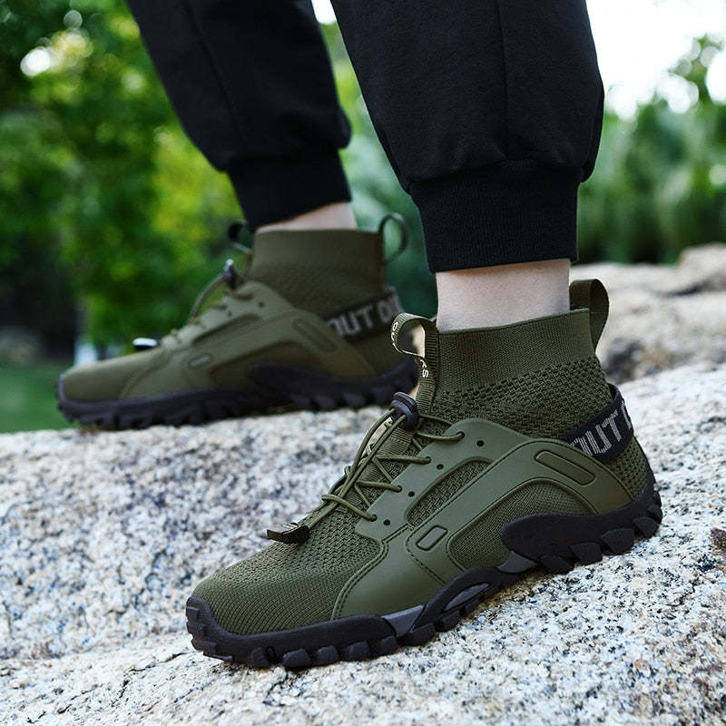 Men Slip-On High-Top Breathable Upstream Wading Shoes