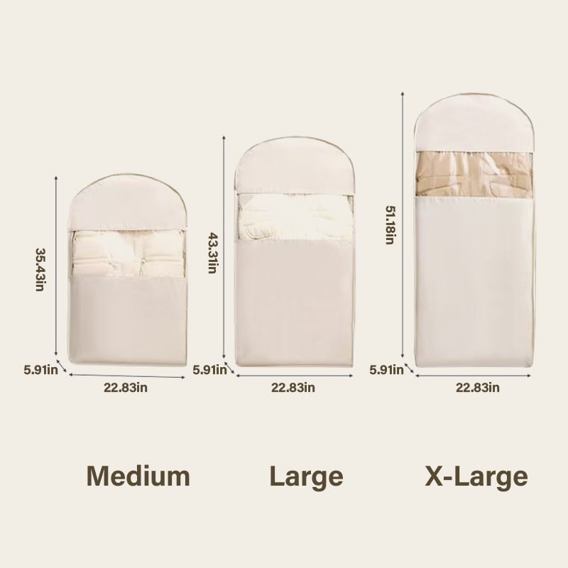 2025  Space Saving Hanging Garment Bag with Self Compression Zipper