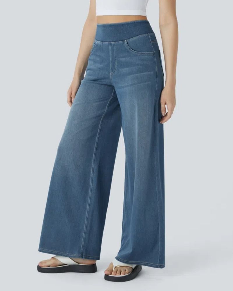 Super Stretch Wide Leg Jeans