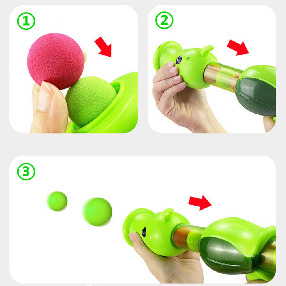 Cat Toy Fur Ball Pompom Launch Gun
