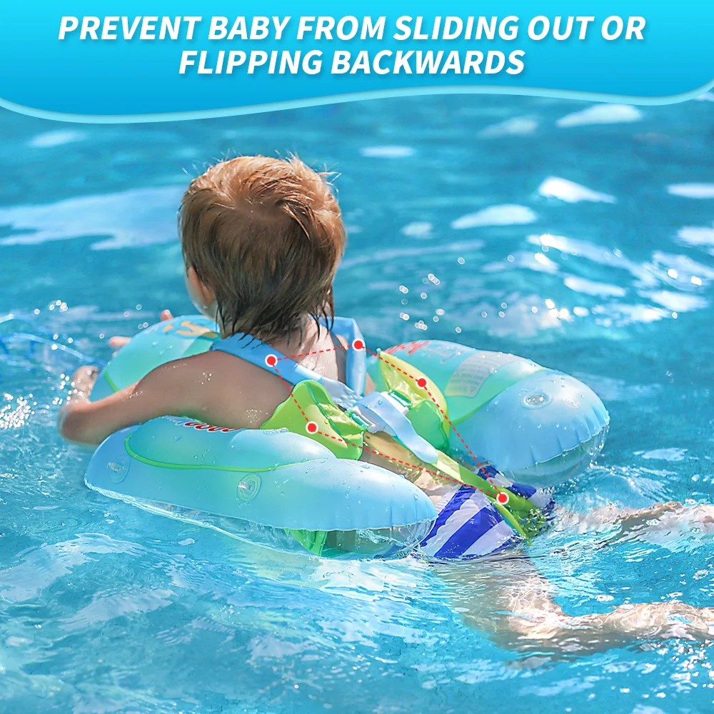 Baby Swim Float with Sunshade Canopy | Safety Buckle, Quick-Drying & Ideal for Infants 3-24 Months