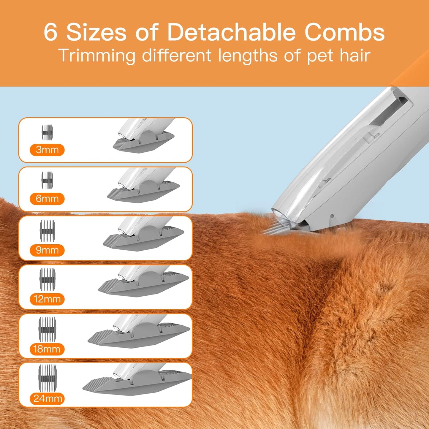 5-in-1 Dog Grooming Kit & Shedding Hair Vacuum - 2L Large Capacity Dog Vacuum for Shedding Hair & 5 Pet Grooming Tools