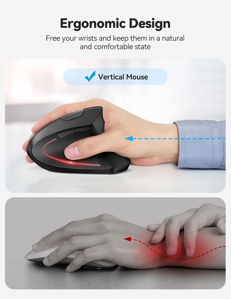 Ergonomic Wireless Mouse with Multi-Device Connectivity and Enhanced Precision