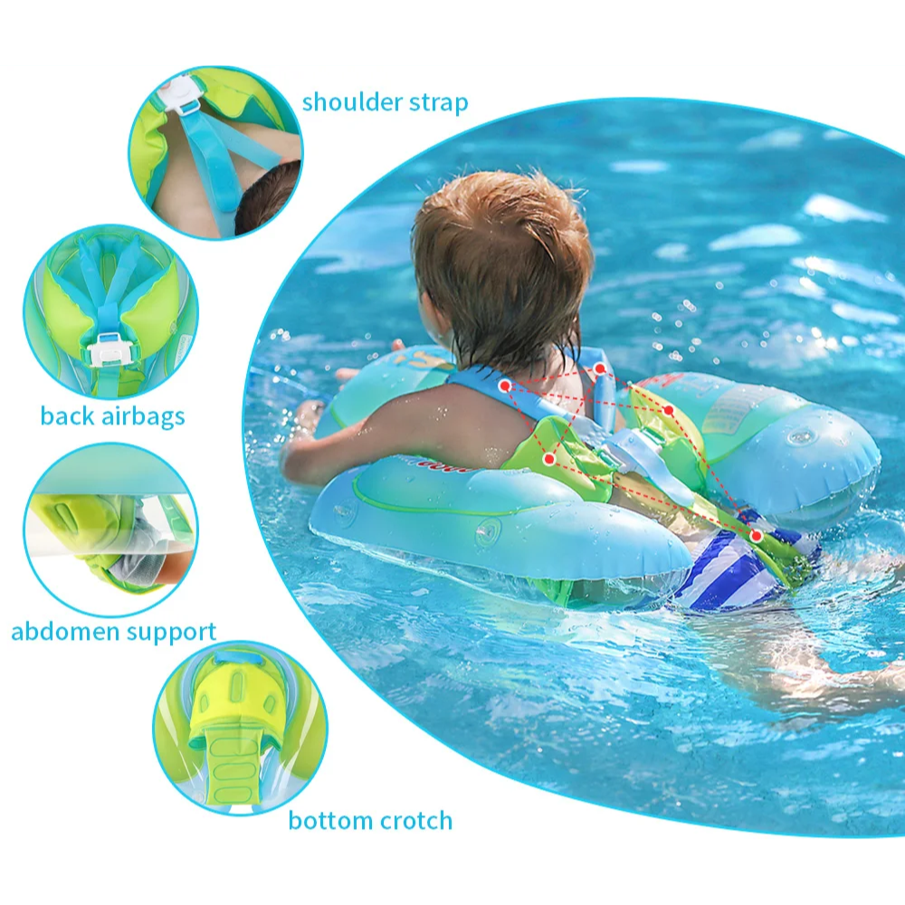 Baby Swim Float with Sunshade Canopy | Safety Buckle, Quick-Drying & Ideal for Infants 3-24 Months