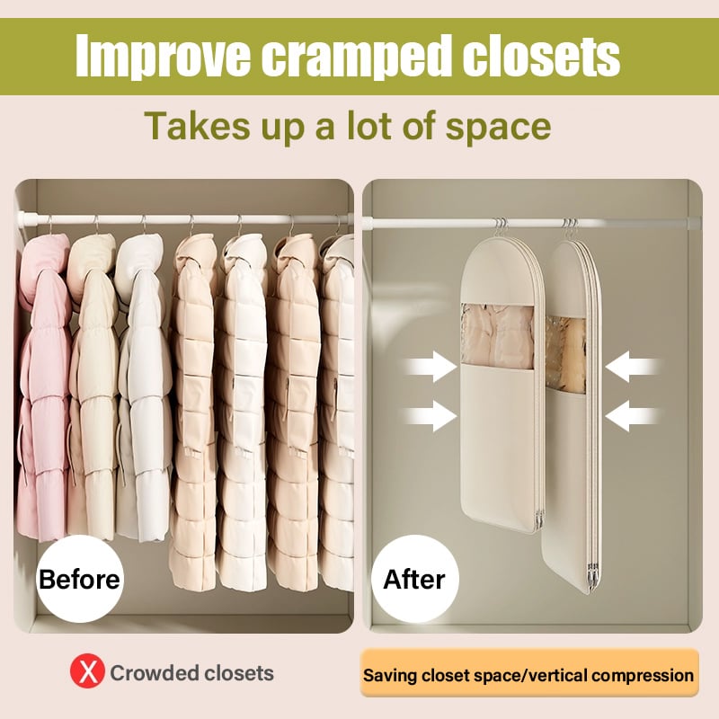 2025  Space Saving Hanging Garment Bag with Self Compression Zipper