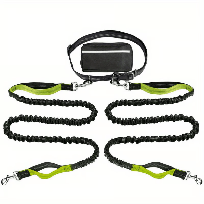 Hands-Free Dog Leash with Shock Absorbers and Storage Pouch