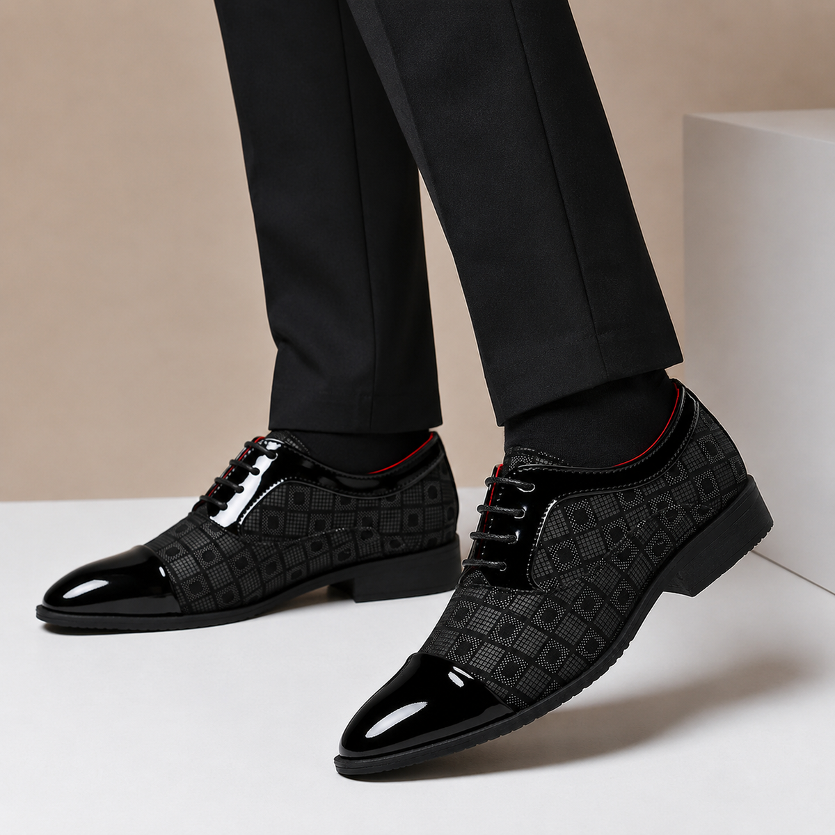 Valente | Men's Patterned Genuine Leather Shoes