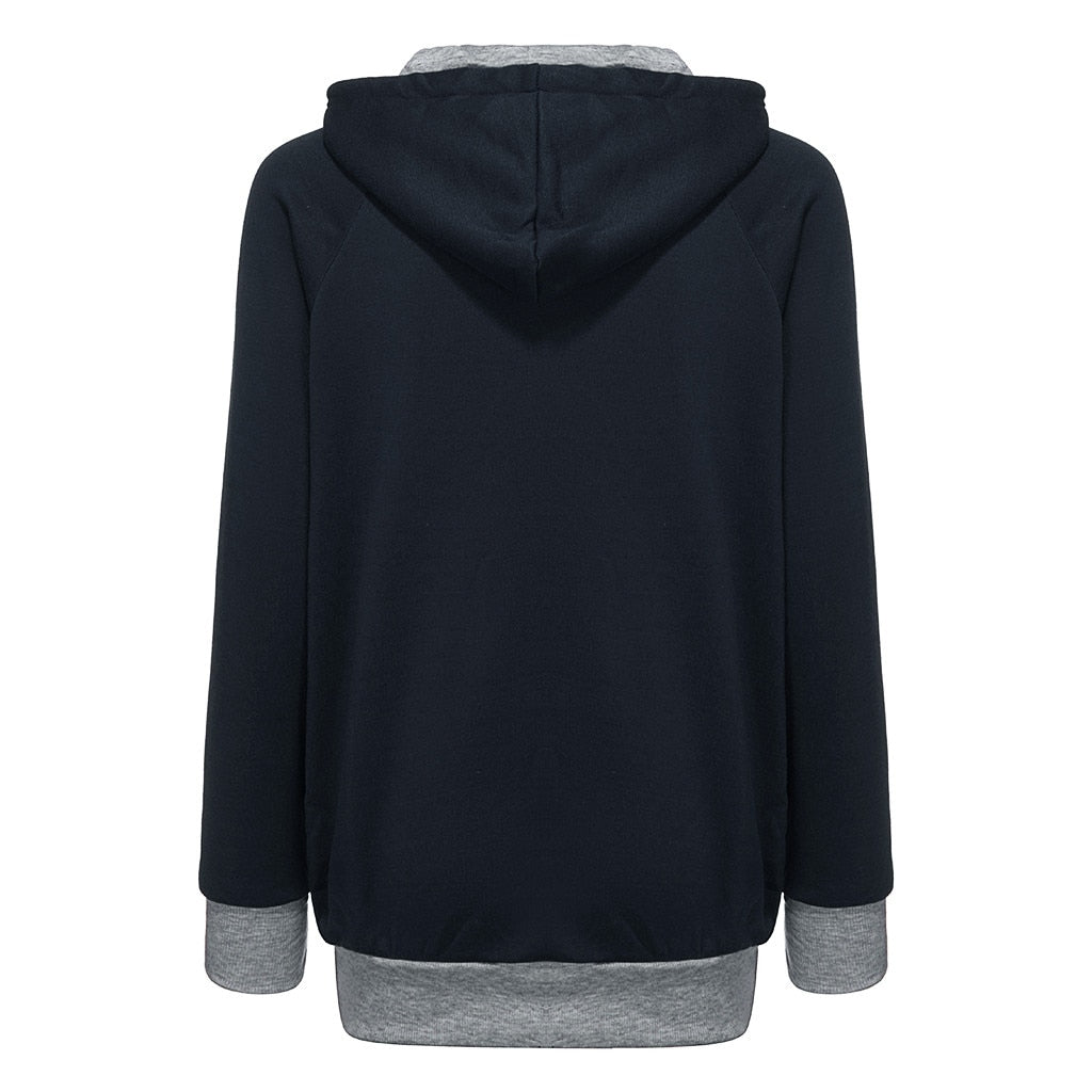 Women's Cozy Kangaroo Pouch Hoodie - Comfy Dog Pet Paw Pullover with Cuddle Pocket for Casual Wear
