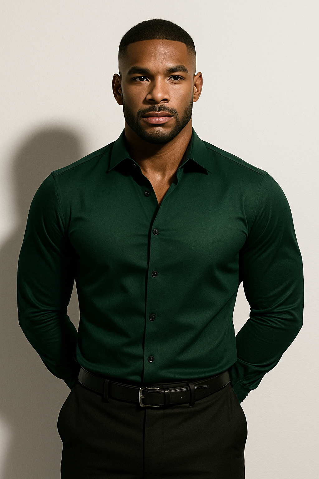 Men's Cotton Blend Dress Shirt | Tailored Slim Fit White Dress Shirt 6