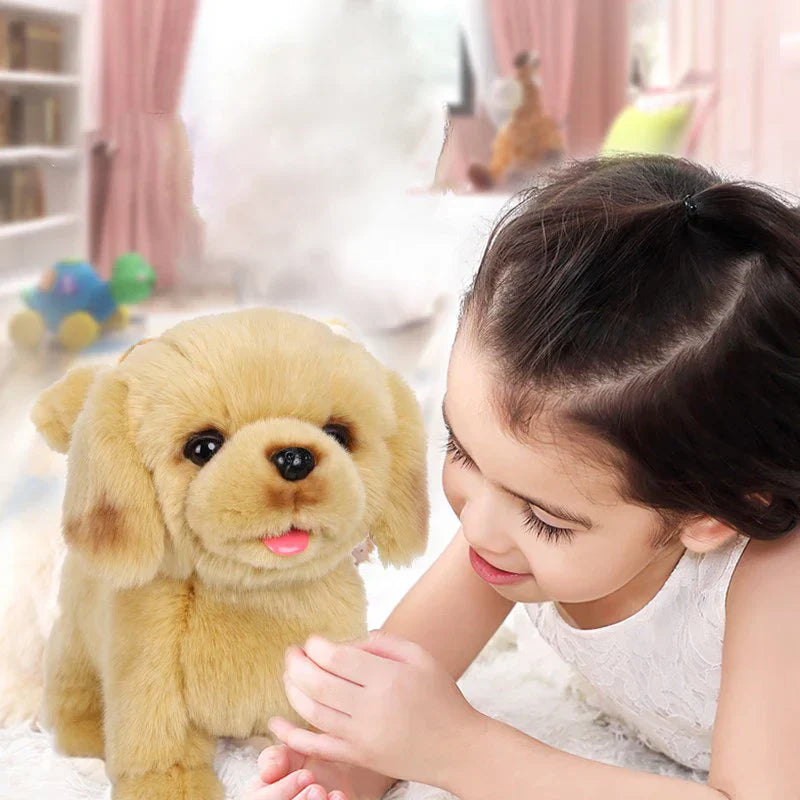 AI Premium robot Puppy | Walking, Barking & Tongue-Sticking for Kids' Stuffed Animal Toy Gift