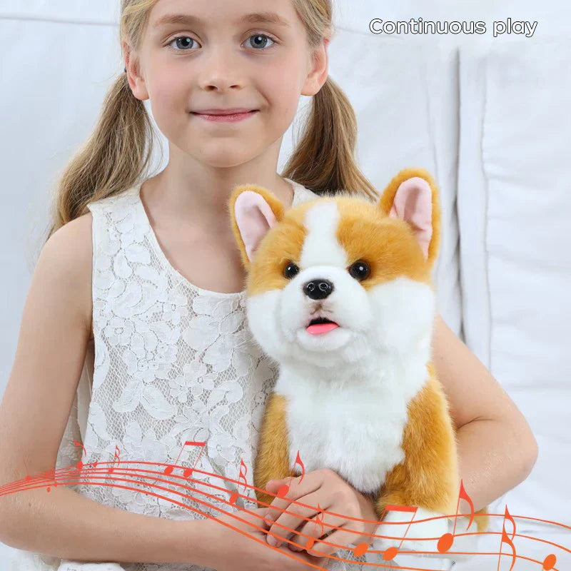 AI Premium robot Puppy | Walking, Barking & Tongue-Sticking for Kids' Stuffed Animal Toy Gift
