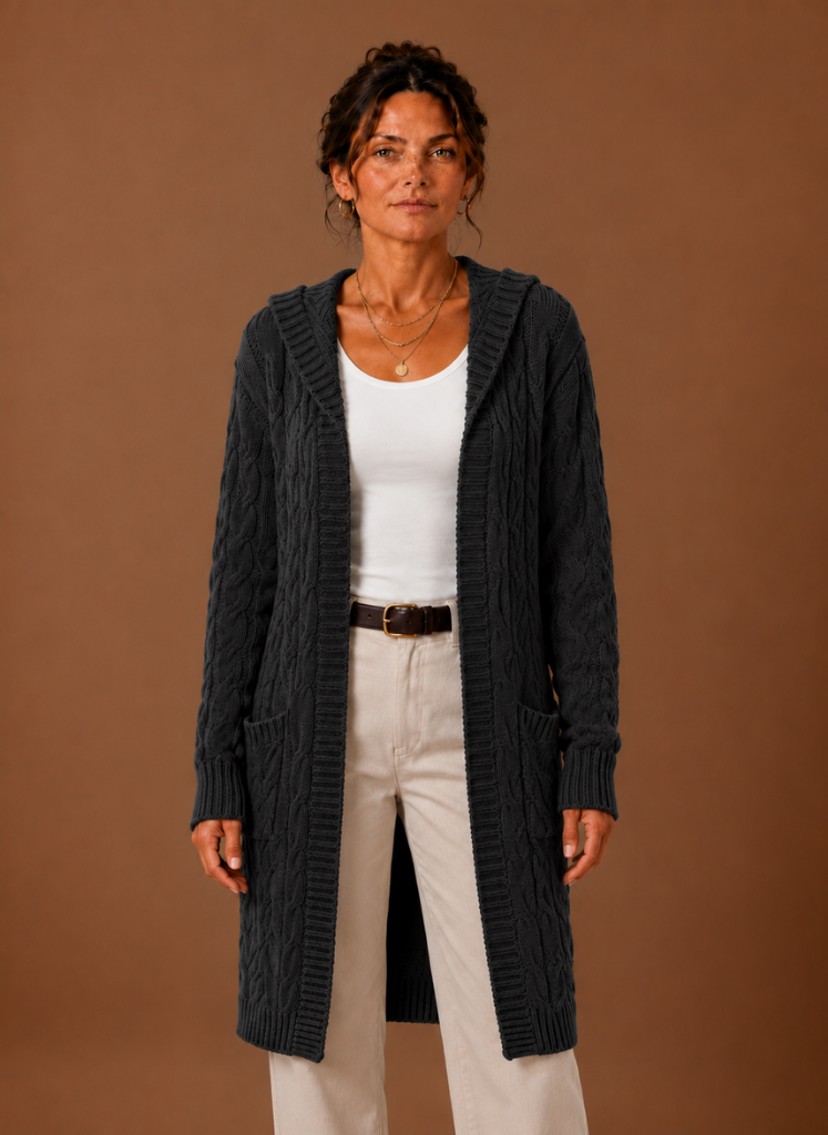 Wilder | Hooded Cable Knit Cardigan