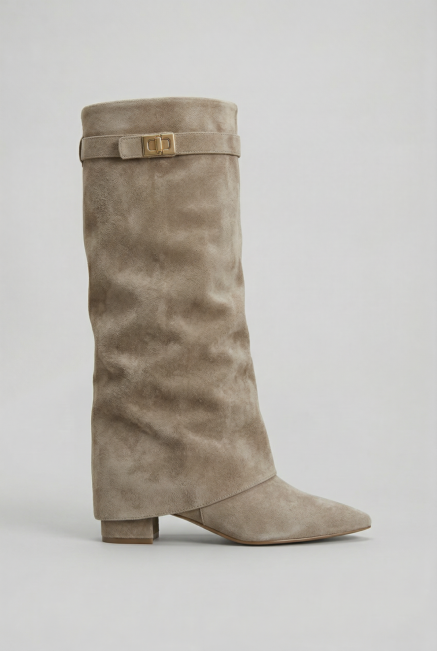 Block Heel Knee High Boot