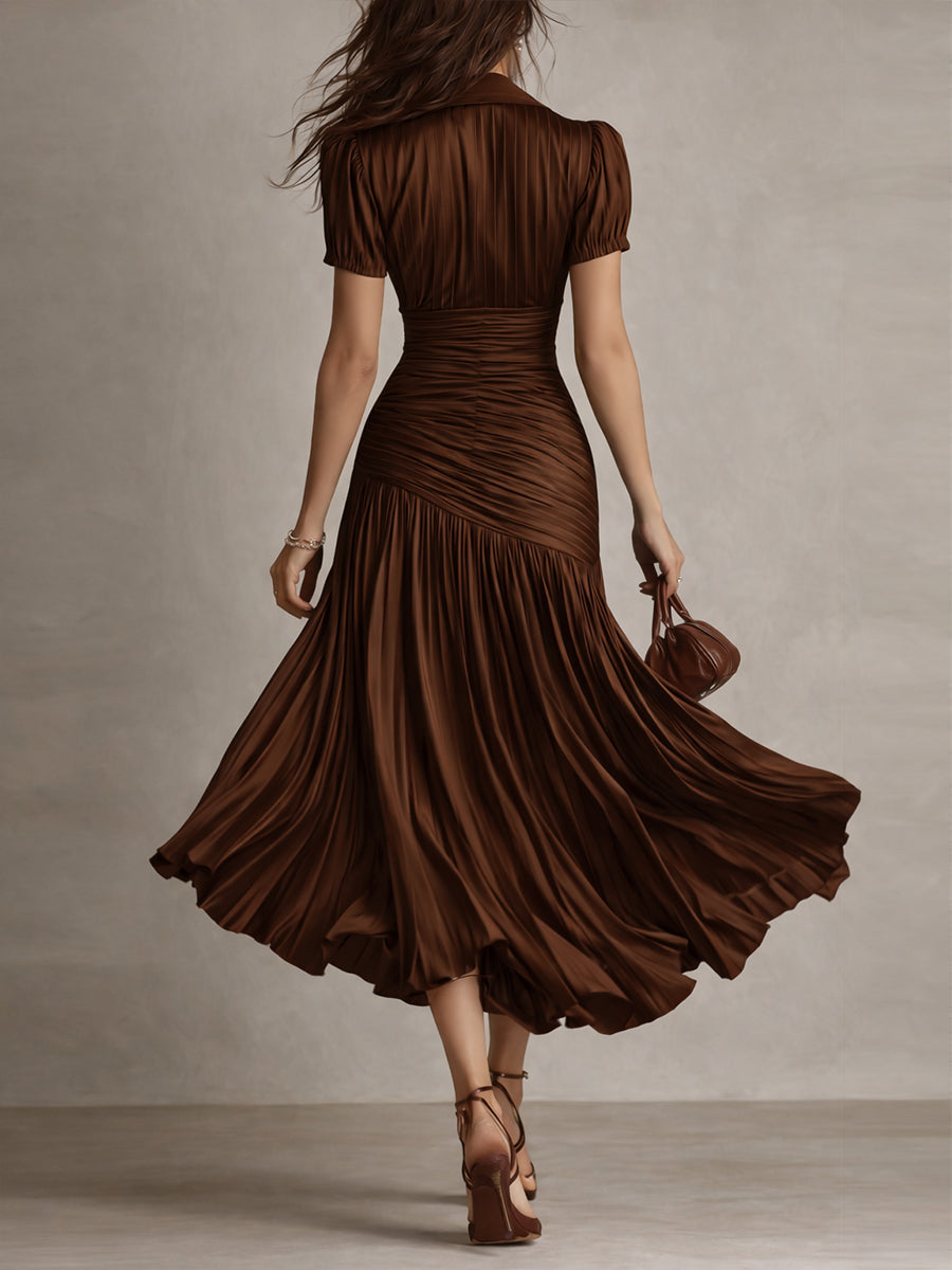 Women's Satin Midi Dress | Elegant Retro Striped Bodycon Cocktail Dress 8