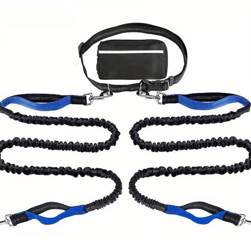 Hands-Free Dog Leash with Shock Absorbers and Storage Pouch