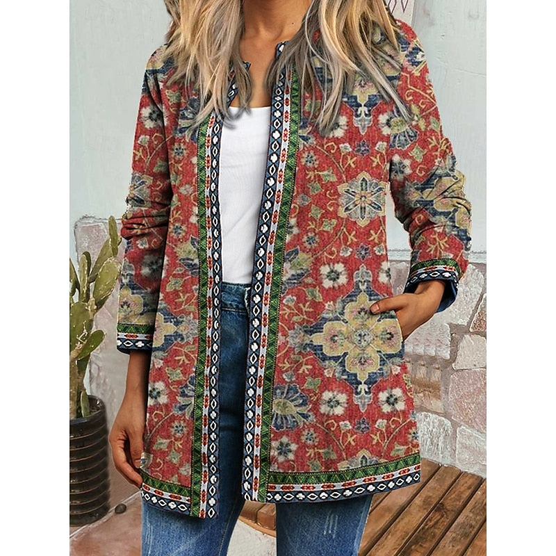 Neve | Women's Patterned Open-Front Jacket