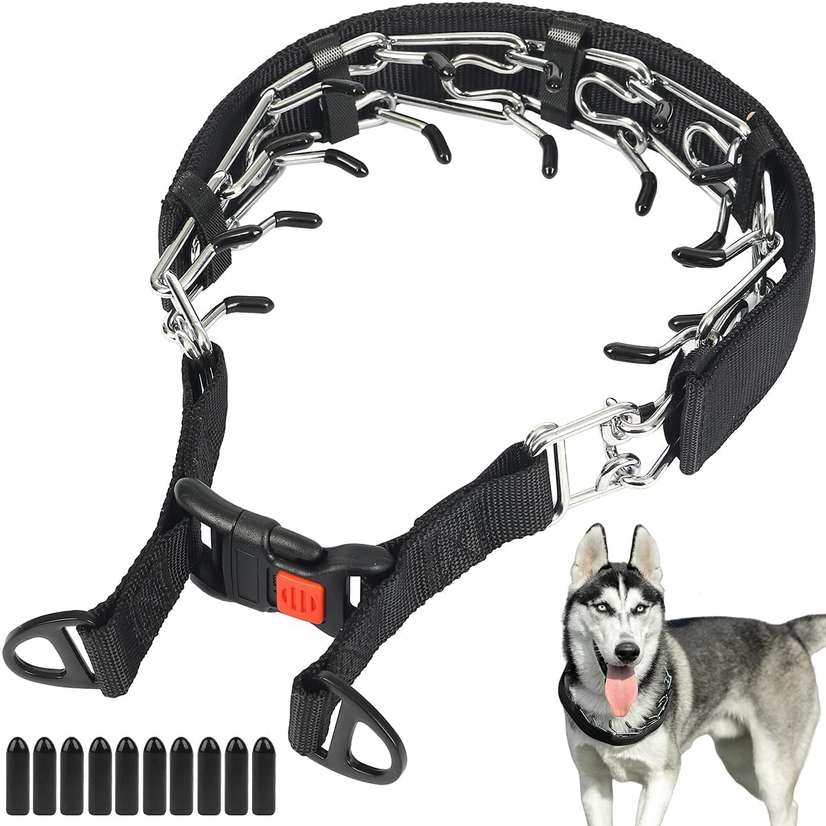Dog Training Collar with Buckle For Large Dogs(Removable cap)