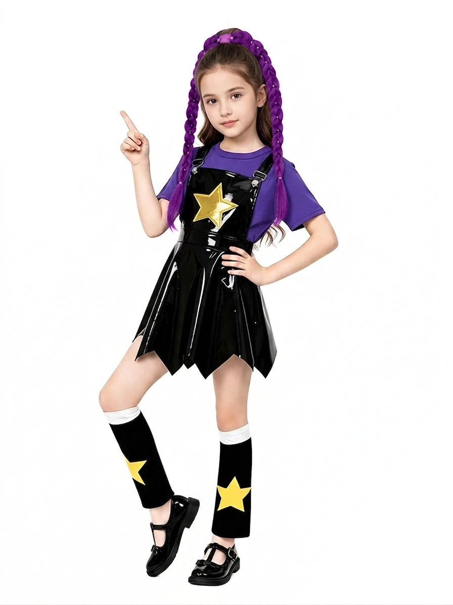 Deluxe Lily Love Braids PU Leather Costume Poppy Playtime Authentic 3-Piece Outfit for Kids and Adult