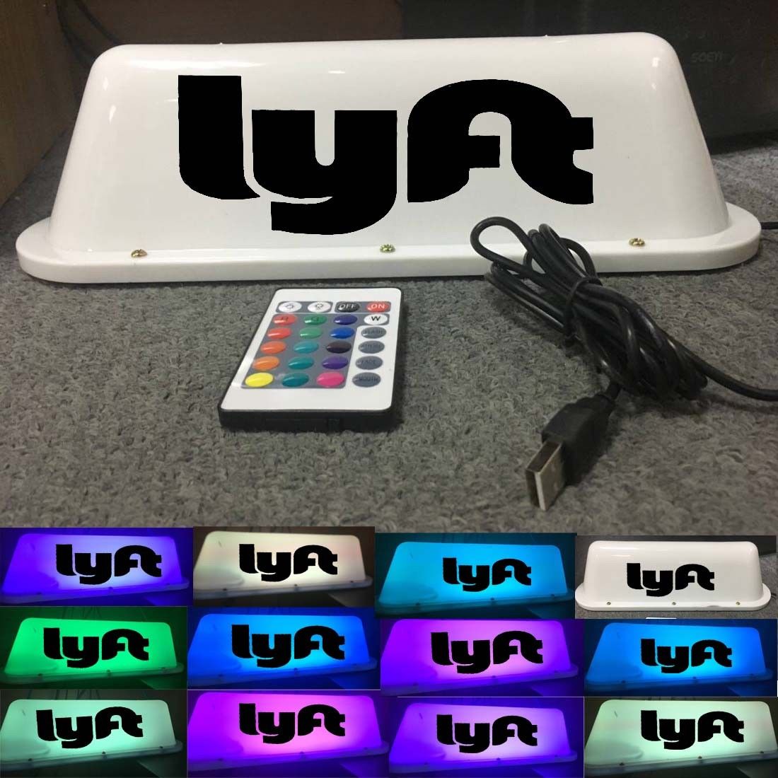RGB RC Lyft Roof Light For Car Magnetic Base Roof Top Cab LED Sign Light