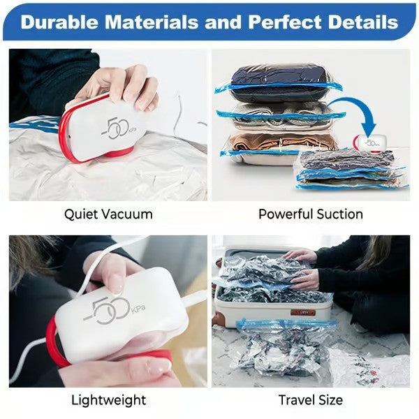 Vacbird 9-Pack Travel Vacuum Storage Bags with USB Electric Pump