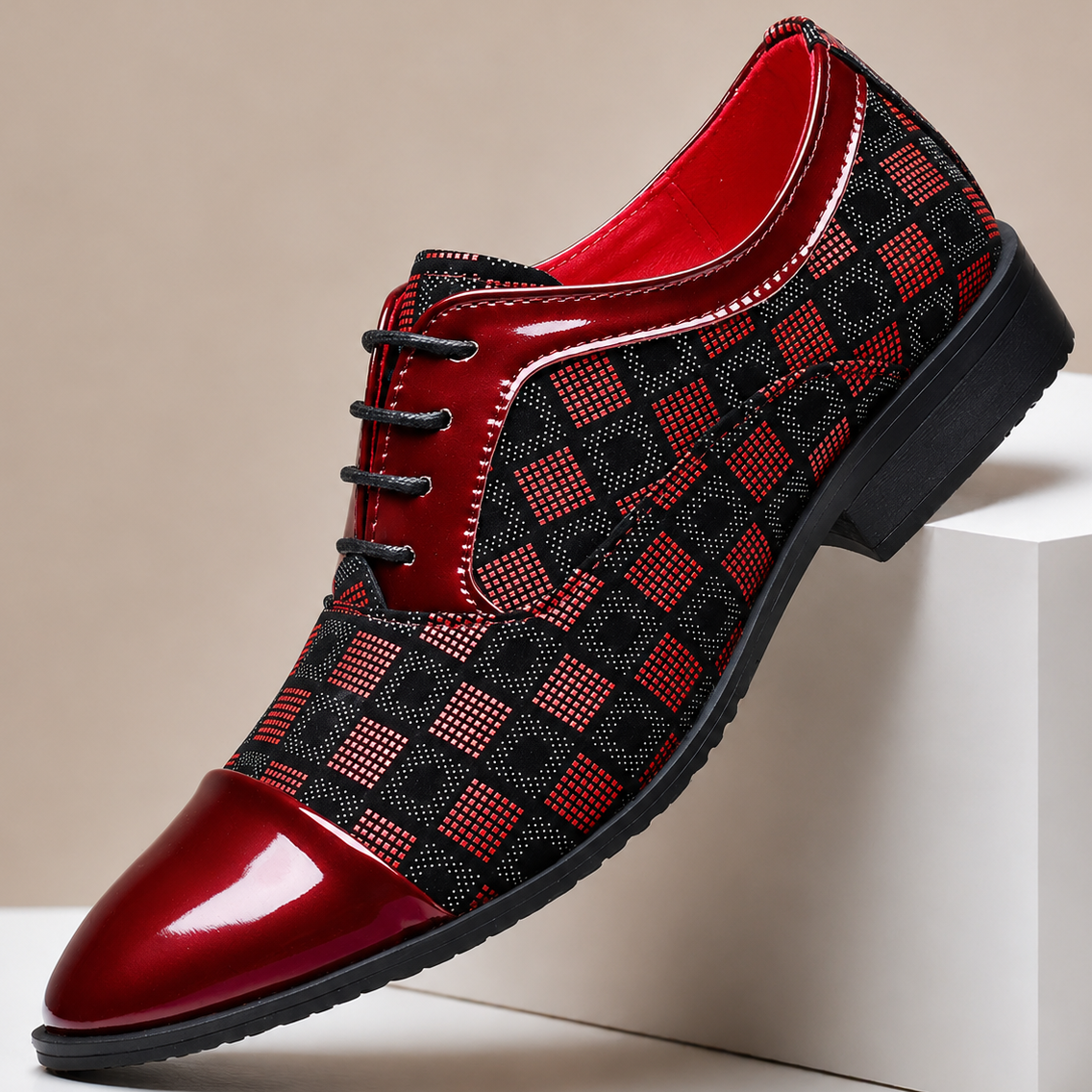 Valente | Men's Patterned Genuine Leather Shoes