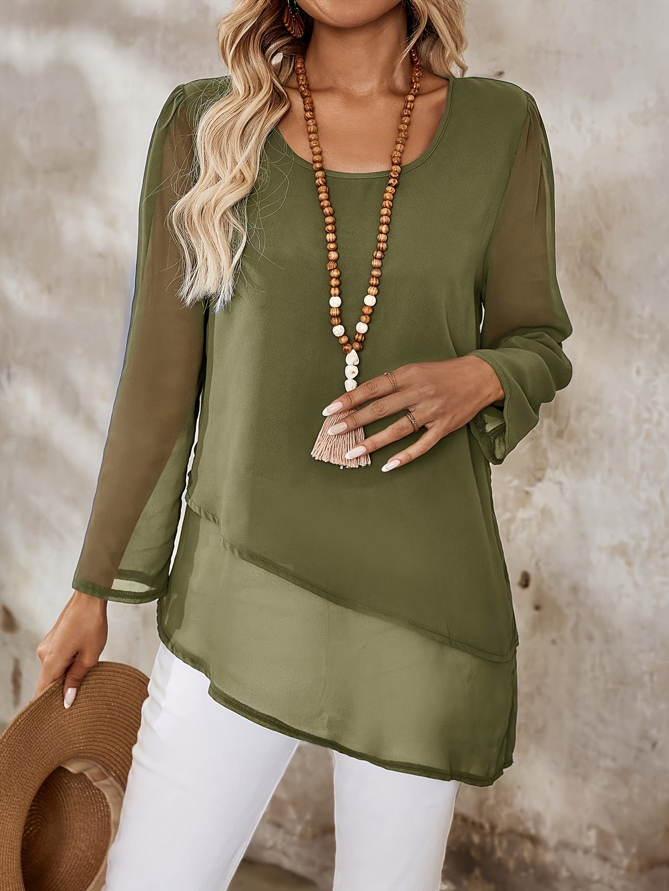 Annika | Double-Layer Chiffon Blouse
