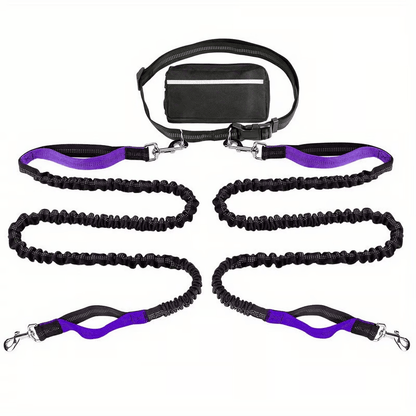Hands-Free Dog Leash with Shock Absorbers and Storage Pouch