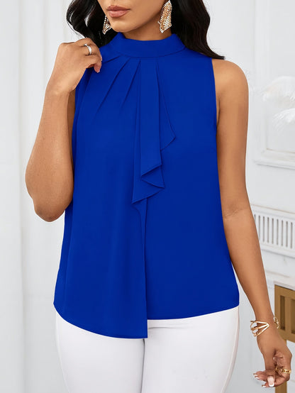 Women's Sleeveless Mock Neck Blouse