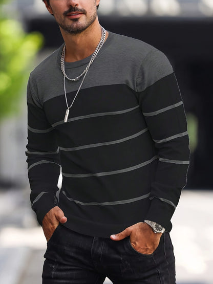 Men's Striped Crew Neck Sweater