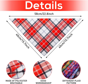 30 Pcs Dog Bandana Plaid Pet Bandana