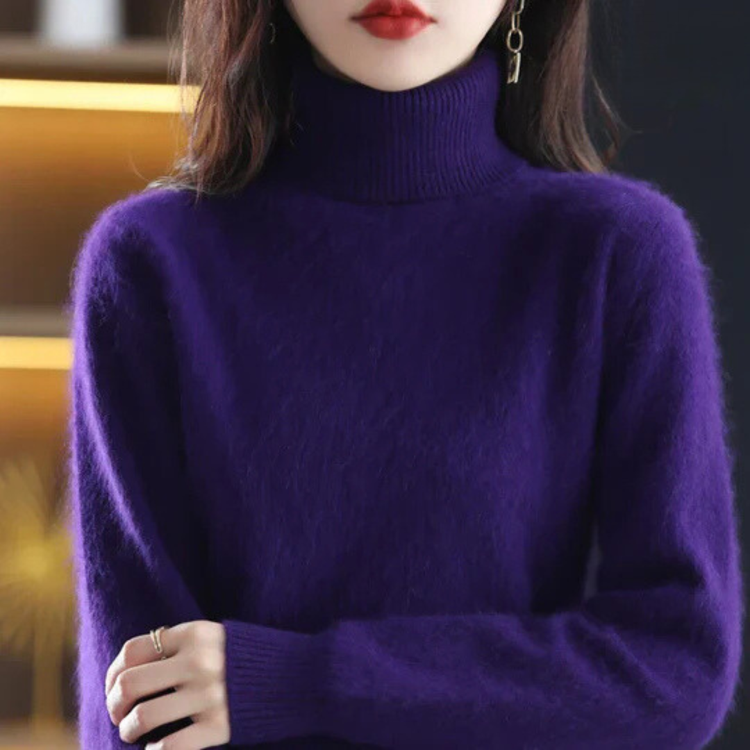 High Neck Cashmere Sweater for Women