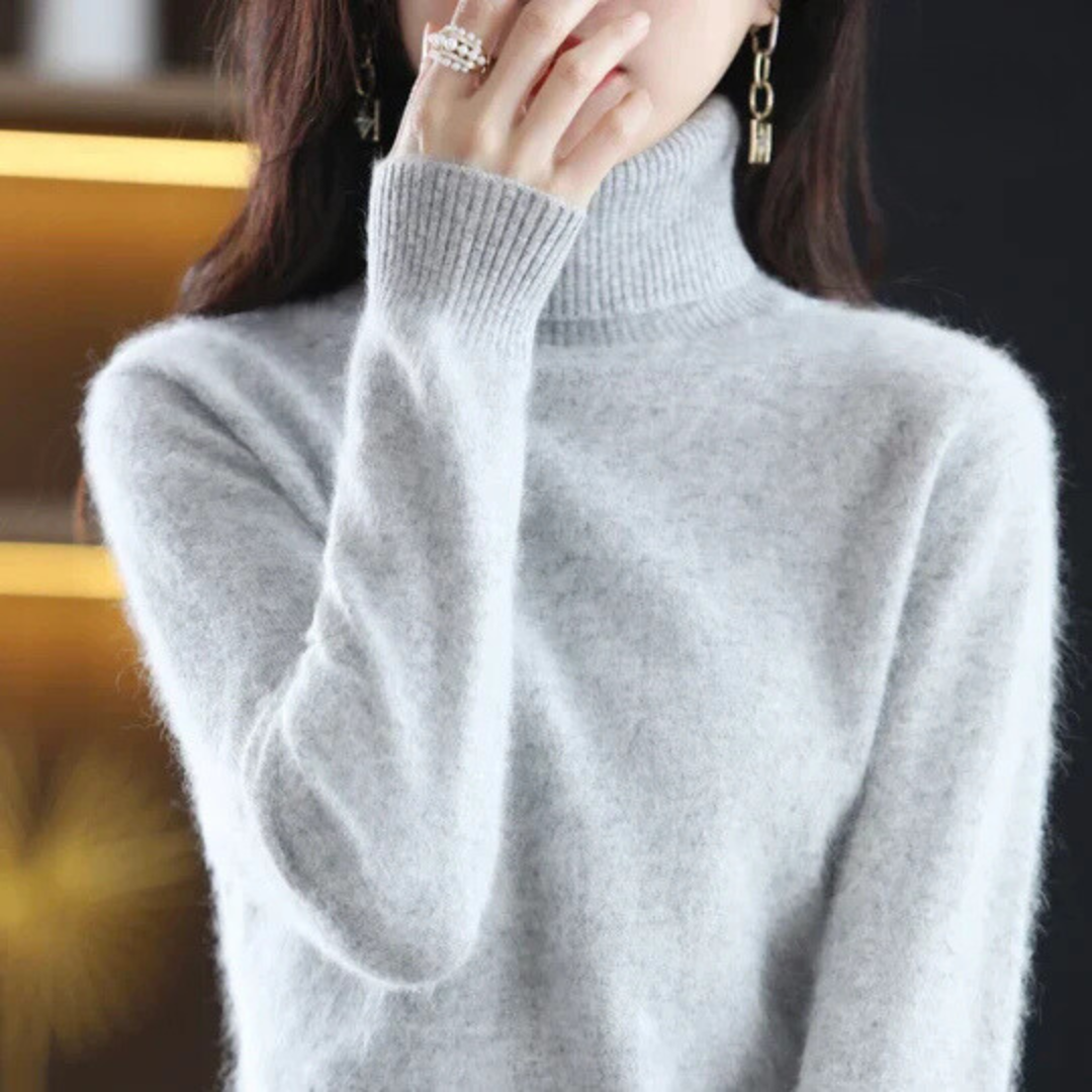 High Neck Cashmere Sweater for Women