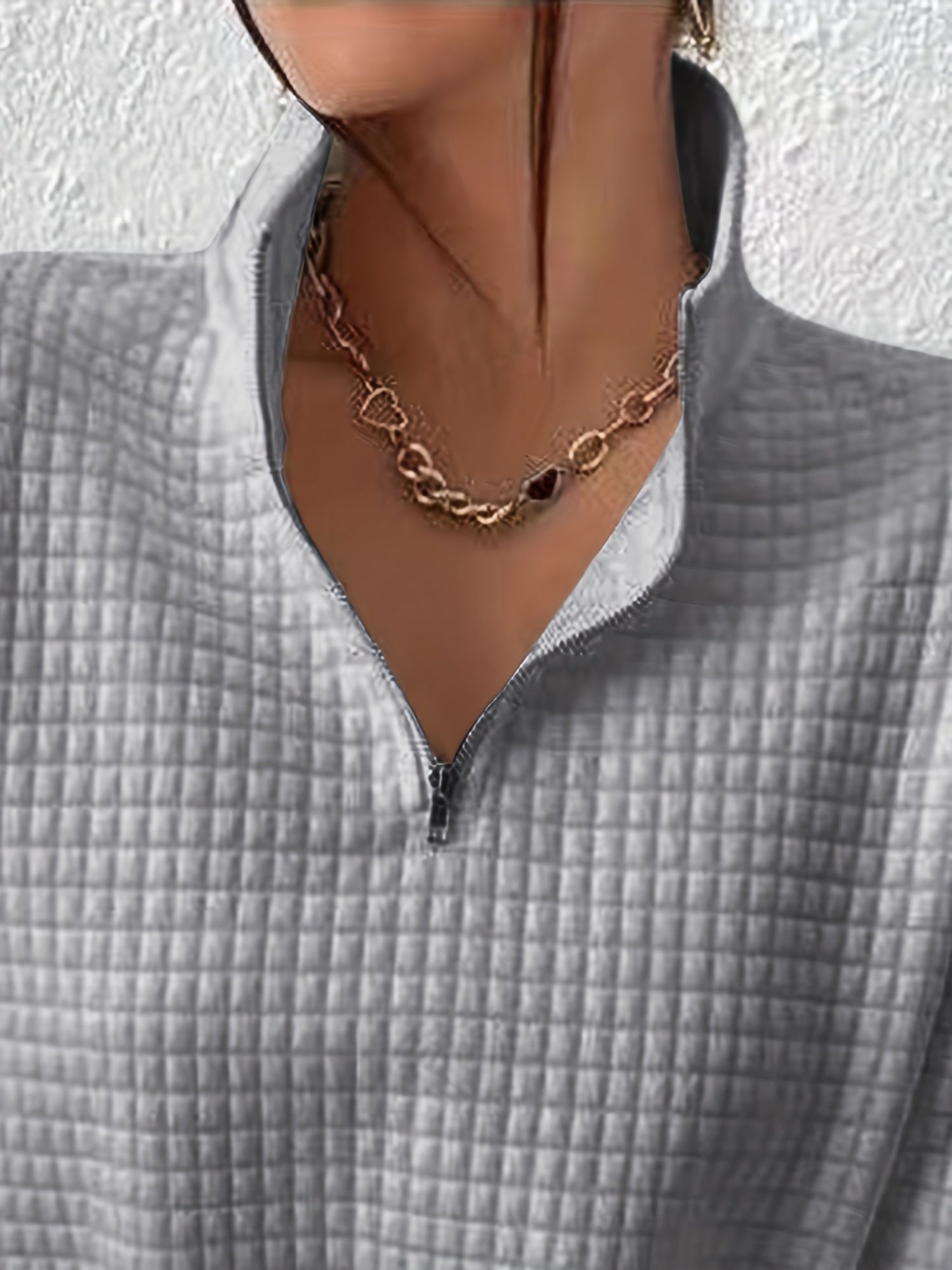 Women's Quarter-Zip Textured Sweatshirt
