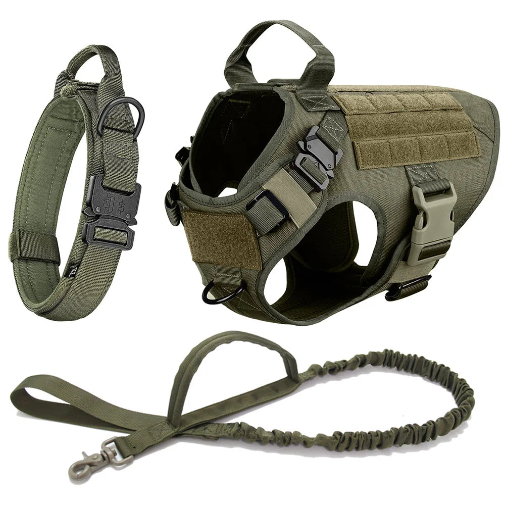 Dog Harness, Collar & Leash – k9 Tactical Working Dog Set