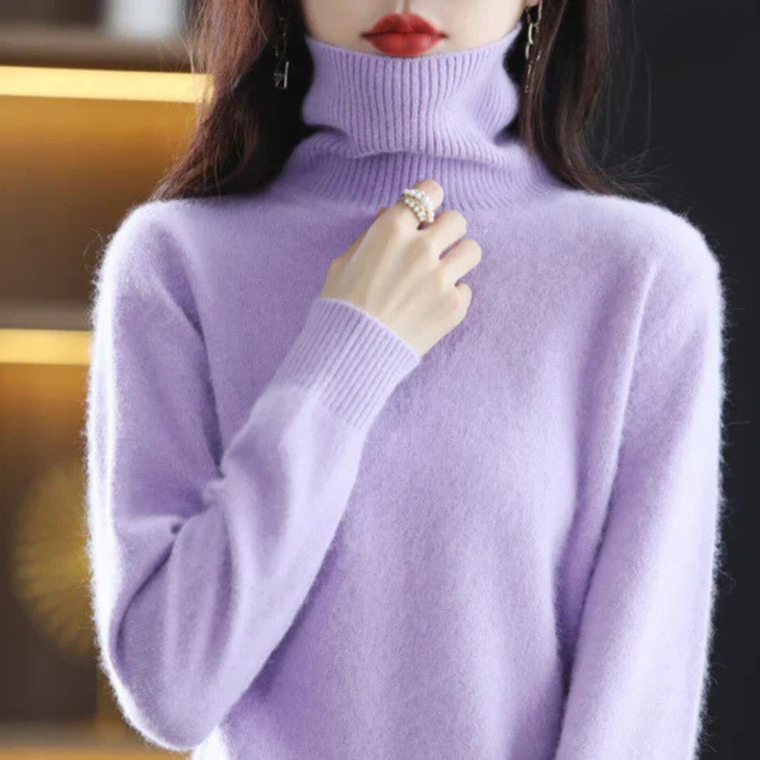 High Neck Cashmere Sweater for Women