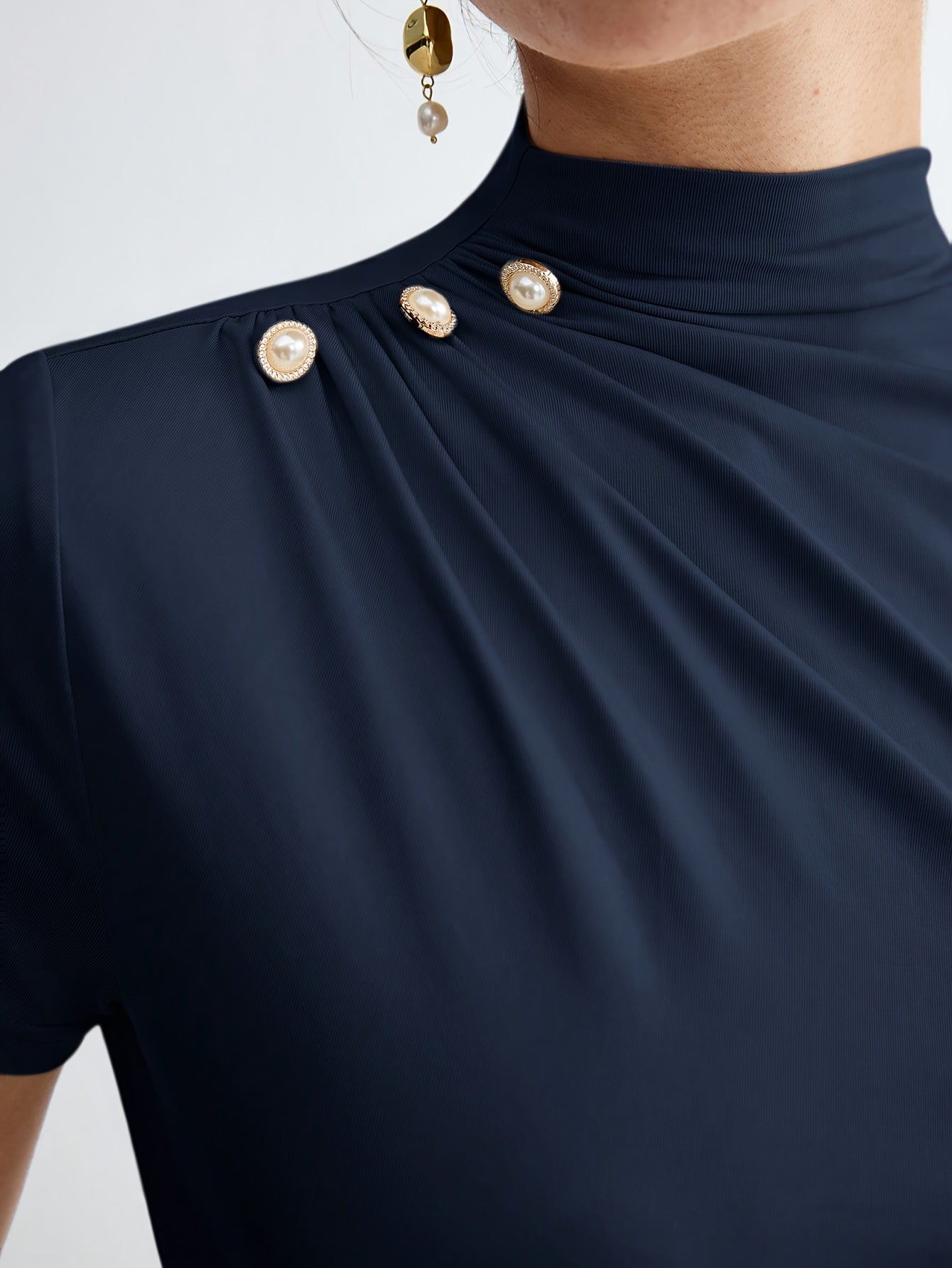 Women's Short Sleeve Mock Neck Top