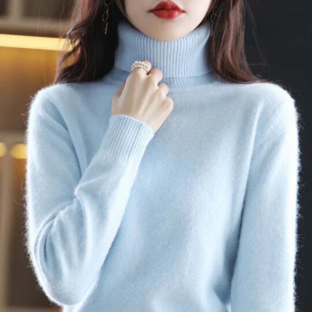 High Neck Cashmere Sweater for Women