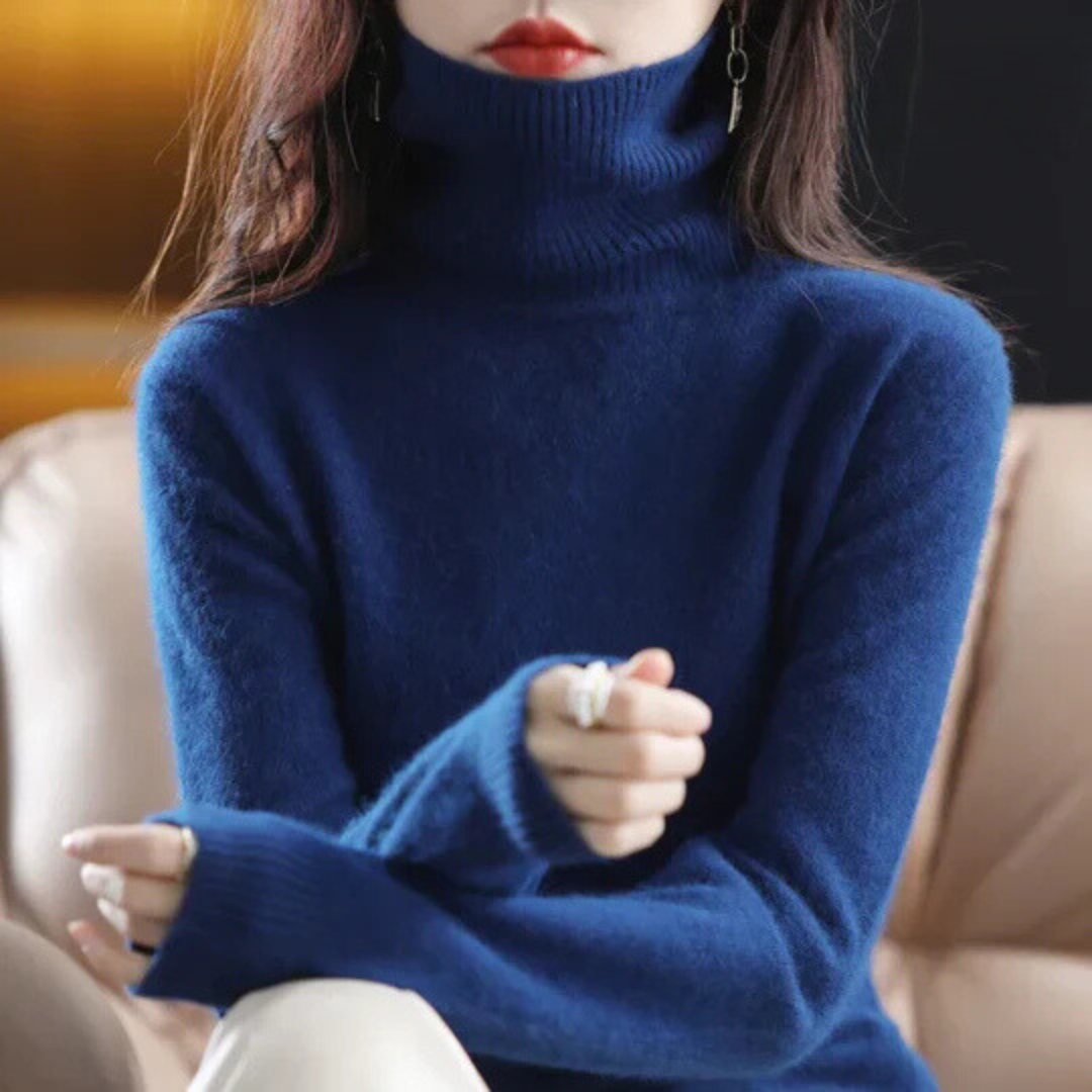 High Neck Cashmere Sweater for Women