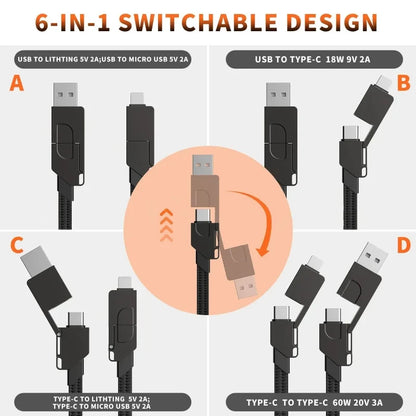 Zeus-X Go Ultra 6-in-1 Universal Cable
