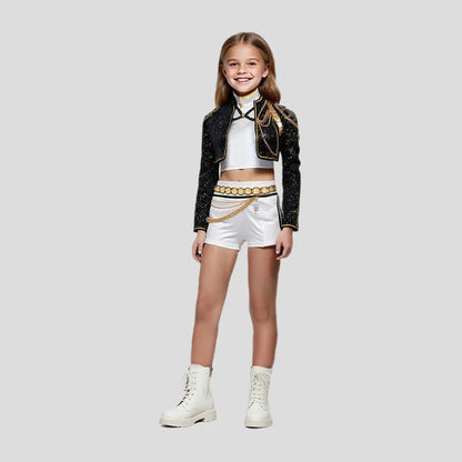 Pop Stars Rumi Costume Kpop Demon Hunters Golden Black Dance Outfit Stage Performance Suit