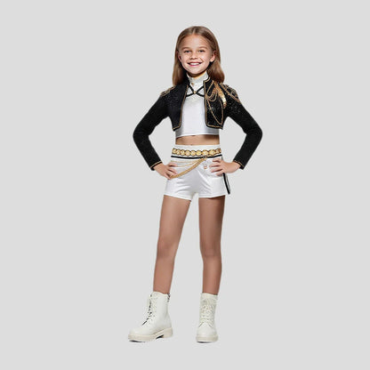 Pop Stars Rumi Costume Kpop Demon Hunters Golden Black Dance Outfit Stage Performance Suit