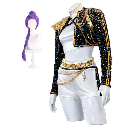 Pop Stars Rumi Costume Kpop Demon Hunters Golden Black Dance Outfit Stage Performance Suit