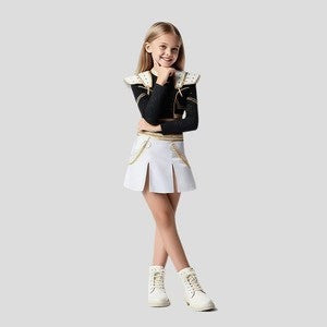 Pop Star Golden Performance Costume Black/White/Gold Stage Dance Outfit Halloween Cosplay