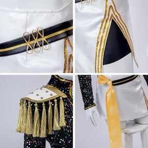Pop Idol Costume Golden Black Stage Performance Outfit Cosplay Suit Full Set
