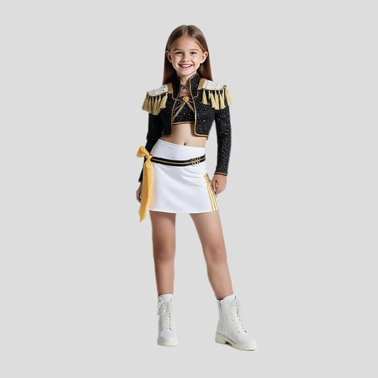 Pop Idol Costume Golden Black Stage Performance Outfit Cosplay Suit Full Set