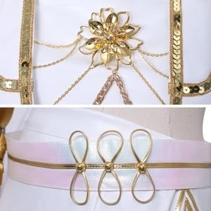 White Pop Star Cosplay Outfit What It Sounds Like Dance Dress Performance Costume