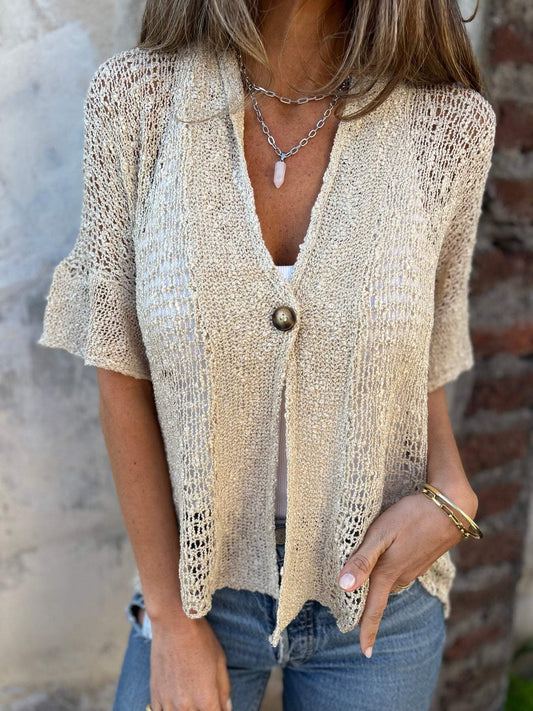 Amara | Relaxed Short Sleeve  Knit Cardigan