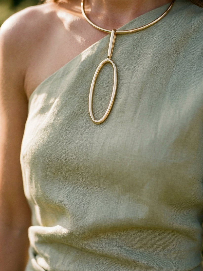 Ophelia | Draped One-Shoulder Linen Maxi Dress